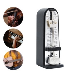 Tachiuwa Mechanical Metronome Universal Metronome Practical Metal Loud Sound for Saxophone Guitar Piano Ukulele Instrument, Black