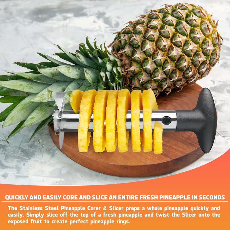 Cheer Collection Pineapple Corer And Slicer Tool, Stainless Steel Pineapple