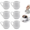 ICEBLUEOR Set of 6 Small Milk Jugs,110ml White Ceramic Milk