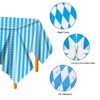 AhfuLife Oktoberfest Tablecloth, 1/2/4 Pcs Oktoberfest Tablecover Bavarian Blue White