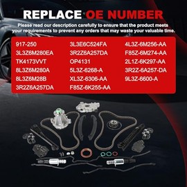 Autodevil Timing Chain Kit Oil Water Pump 5.4L Fit for Expedition 2005-2008, For F150 04-08, For F250 Super Duty 05-08, For F350 Super Duty 05-08, For Navigator 05-08, For Mark LT 2006 2007 with Cover Gasket