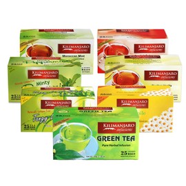 KILIMANJARO INFUSIONS - Green Tea - Tanzania - Specialty Tea - 25 Tea Bags With String and Tag - 50g