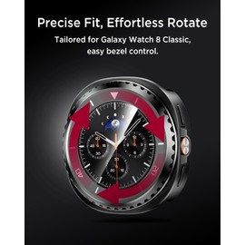 Miimall Metal Case for Galaxy Watch 8 Classic Case, [Without Screen Protector] Lightweight Shockproof Aluminum Protective Cover, PC Back Bumper Metal Bezel for Galaxy Watch 8 Classic, Black/White
