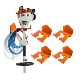 OSROENE Weedeater Hanger, 4 Pack Weed Eater Hanger for Wall, Heavy Duty Weed Wacker Hooks for Garage, Garage Organization Storage Shed Organizer Mounted Trimmer Rack