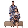 ZUEVI Men's Long Sleeve Satin Kimono Robe Dragon Lightweight Bathrobe