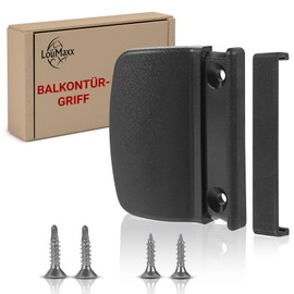 LouMaxx LouMaxx Balkontrgriff au?en anthrazit fr platzsparende Montage zwischen Tr und Rollladen - 2er Set Terrassentr Griff inkl. Schrauben (verdeckt) - Ziehgriff mit Schraubenabdeckung