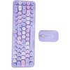 Keyboard Mouse Combo 2.4GHz Wireless Cute Retro 68 Round Keycaps