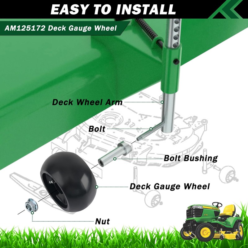 CheeMuii 8 Pack Lawn Mower Deck Gauge Wheels Kit AM125172