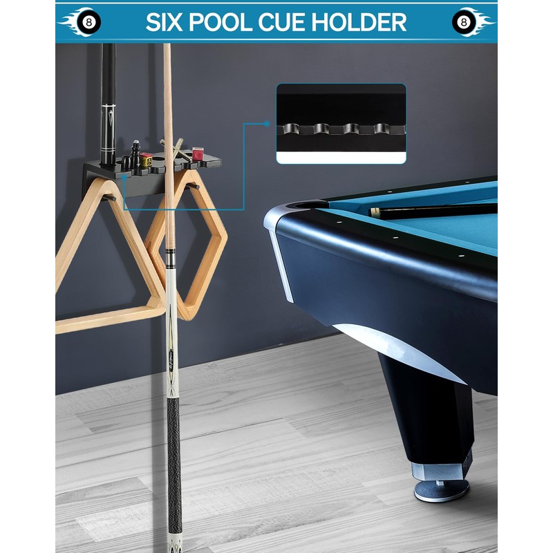EXTCCT Pool Cue Rack Stick Holder - Wall Mount Billiards