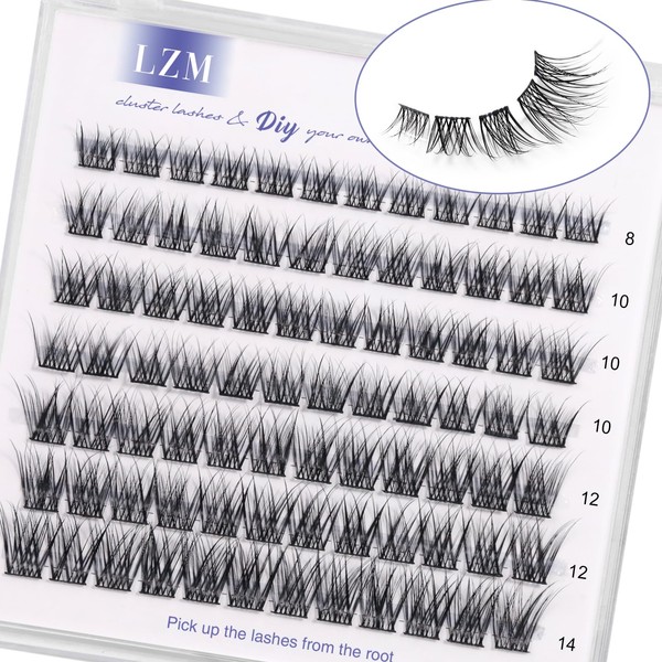 LZM Individual Eyelashes, Fake Lashes, 8-14 mm, C Curl False