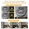 Illuminated Large Metal Outdoor Clocks Waterproof 18 Inches With AI