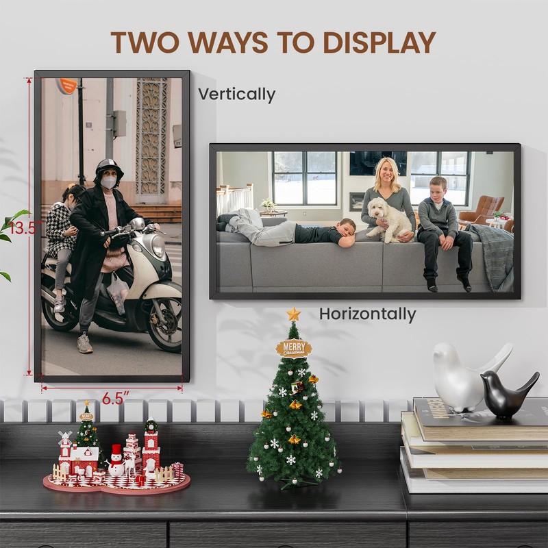 Heimlove 7x14 inch Metal Picture Frame,Aluminum Photo Frames-Tempered Glass,Wall or
