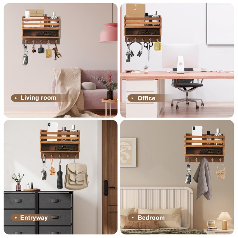 KERESUEDO Mail and Key Organizer for Wall – Key Holder