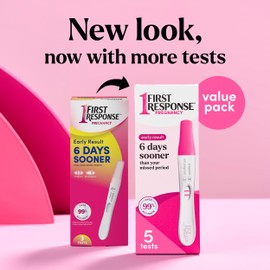 First Response Early Result Pregnancy Test, 5 Count Pack of 1,White