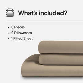 DOZ Sheet Set, 100% Viscose derived from Bamboo, Organically Grown, Buttery Soft, Cooling Sheets, High GSM, Deep Pockets - 3 Piece - 2 Pillowcases 1 Fitted Sheet (Dune, Cal King)