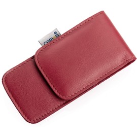 Remos Nail Case Empty Genuine Leather for Equipping with 3 Instruments - Red