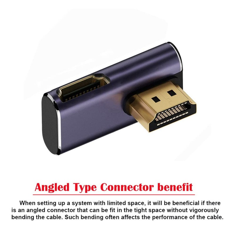 cablecc HDMI Male to HDMI 2.1 Female Low Profile Vertical