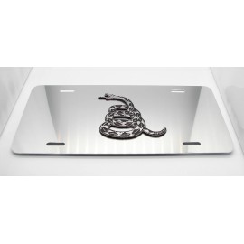 DIGIART INTERNATIONAL DON'T TREAD ON ME 3D METAL ALUMINUM NEAR MIRROR FINISH CAR LICENSE PLATE