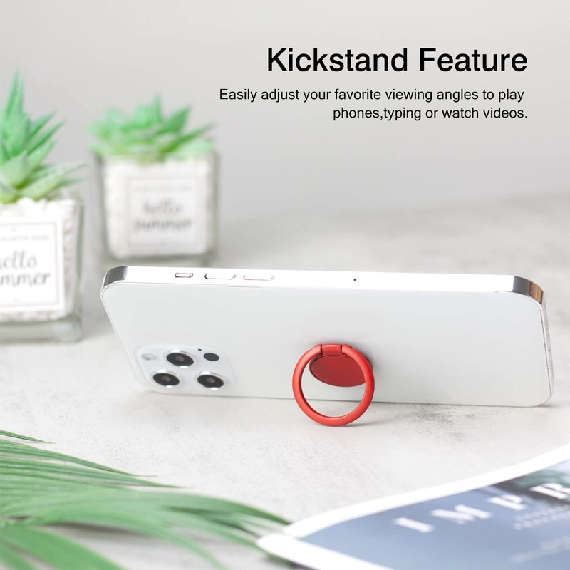 [2 Pack] Matte Finish Round Ultra-thin Cell Phone Ring Holder
