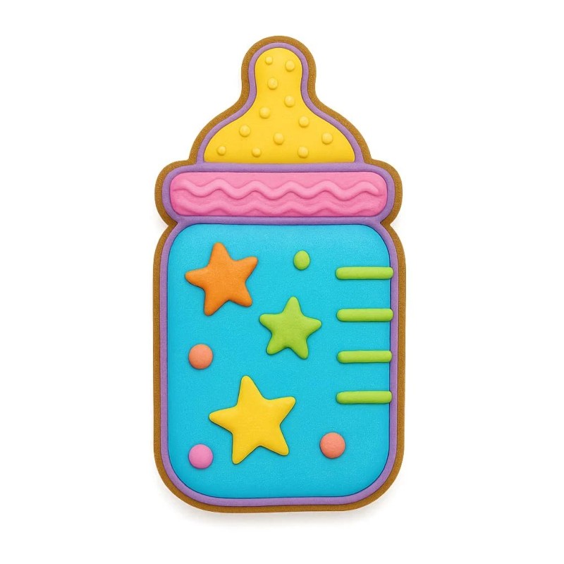 Mighty Gadget Adorable Baby Bottle Cookie Cutter Set (4", 3",