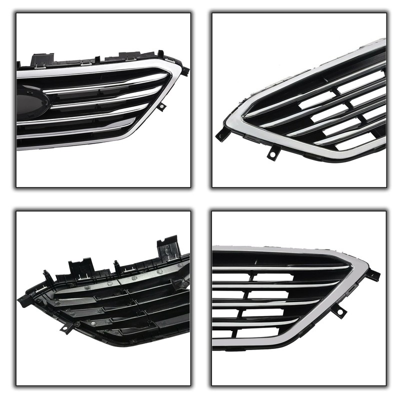 munirater Front Bumper Chrome Grill Factory Style Grille Replacement for