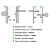 uPVC Door Handle 92mm 62mm Offset Lever Pad 215mm Fixings