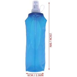 Alomejor Botella Suave Deportiva Botella Plegable Plegable al Aire Libre de Grado alimenticio Bolsa de Agua de TPU Botella de Agua Potable con tapón de Cierre para Deportes