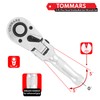 TOMMARS Flex-Head Stubby Ratchet Set, 1/4", 3/8", 1/2" Drive Flexible