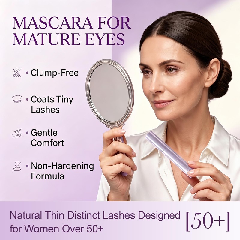 Tubing Mascara for Older Women 60 Plus, Lengthening Mascara Black
