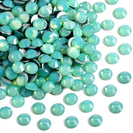 Beadsland 288pcs Flat Back Crystal Rhinestones Round Gems for Nail Art and Craft Glue Fix, Pacific Opal, SS30, 6.3-6.5mm