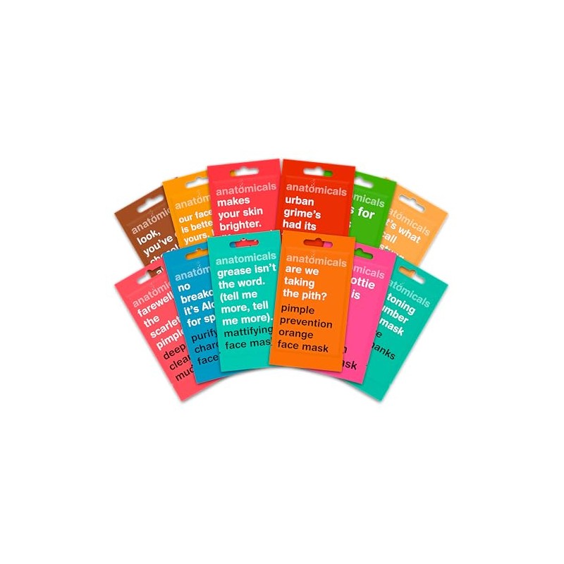 Anatomicals Face Masks Mega Pack - Rejuvenating, Hydrating, Skin Boost,