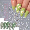 5 Pcs Flowers Nail Stickers Decals - SHANRUN 5D Relief