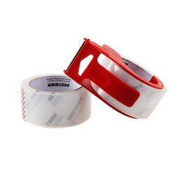 AUDTMWH Packing Tape, Clear, Heavy Duty Packaging Tape Designed for Moving, Packing, Shipping and Mailing, 1.88" x 53 yds, 2 Rolls w/1 Dispenser