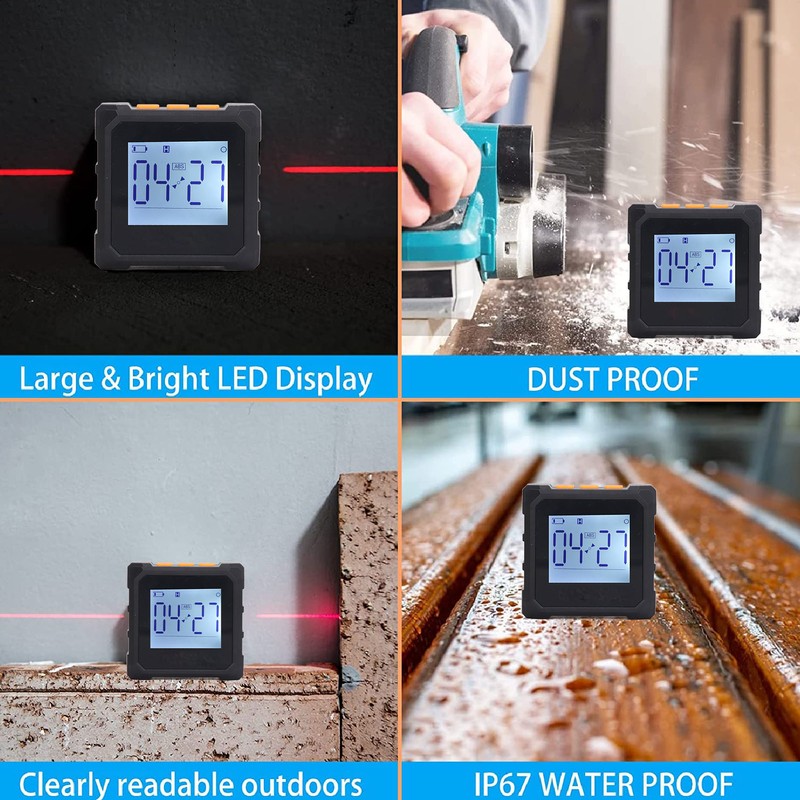 Digital Inclinometer Magnetic Portable Backlit Accurate Digital Angle Gauge Protractor