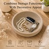 MALIHOO Travertine Decorative Bowl, 7.8 Inch Stone Catchall Bowl for