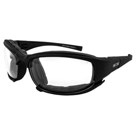 Epoch Eyewear Hybrid Motorcycle Sunglasses Black Frames Clear Lens ANSI Z87.1+