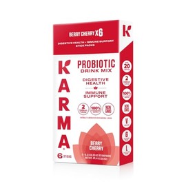 Karma Karma Probiotic Hydration Packet - 6 Pack, Berry Cherry Powder Drink Mix Stick - On-The-Go Immune & Gut Health Support