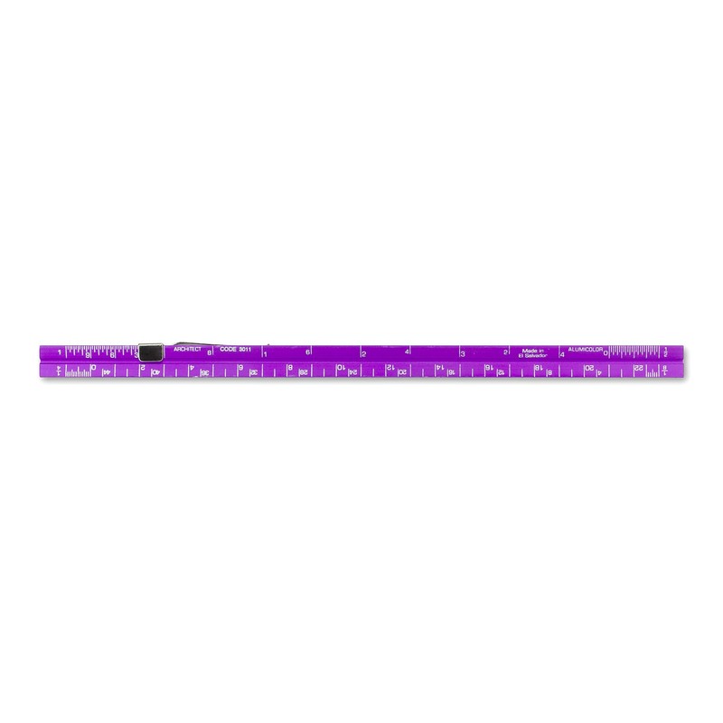 Alumicolor Aluminum Architect Pocket Scale With Clip, 6IN, Purple