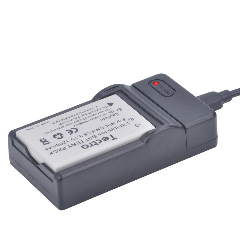 Tectra 2-Pack EN-EL5 Battery and USB Charger for Nikon Coolpix