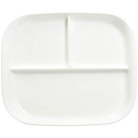Pearl Metal K-6388 Tableware, Plate, Divider, Square Plate, Easy to Use, White, Made in Japan