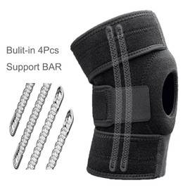 SVDpirit Knee Brace Strap (Pair), Knee Compression Sleeve for Men & Women, Knee Support For Workout Running Basketball Volleyball Weightlifting Gym HX1009B(One Size, Black)