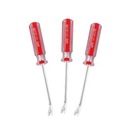 Suiwotin 3pcs Tack Lifter, Nail Staple Puller Remover, Tack Puller Screwdriver Tack Rivet Remover Tool, V Tip Pry Screwdriver Removal Tool (7.4" Length)