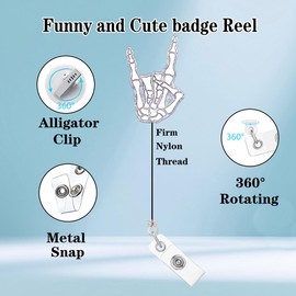 Abamilaka Funny Xray Skeleton Badge Reel Holder Nurse Gifts Radiology Radiologist Badge Reels Retractable for Nurses Cute Glitter RN CNA Nursing Student Badge Clip Medical PCT LPN ID Card Accessories
