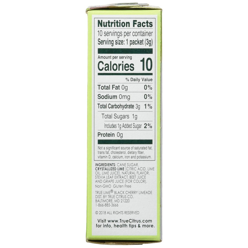 True Black Cherry Limeade Drink Mix, 10 Count, Pack of
