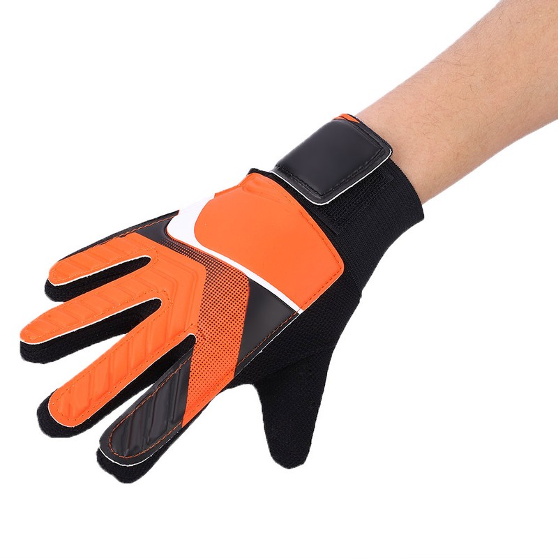 Kids Children Goalkeeper Glove NOn Slip Latex Soccer Finger Gloves(Orange