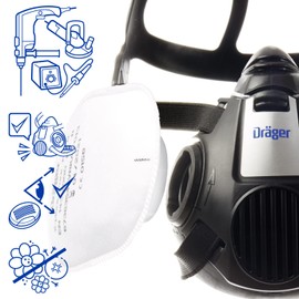 Dräger X-plore 3500 Craftsman Half Mask Set Including Pure P3 Particulate Filter Sizes S M L Against Fine Dust Particles Size S X-plore Set of 3500 Black