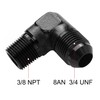EVIL ENERGY 8AN to 3/8" NPT Male 90 Degree Fitting