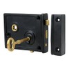 A29 Heavy Duty Cast Iron Horizontal Rim Lock, Black Powder-Coated