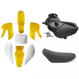 Unbranded Plastic Fender Kit Fuel Tank Seat For Kawasaki KLX110 KX65 Dirt Bike 140cc 150CC