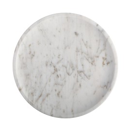 Koville Greek Natural Marble Tray for Bathroom Countertop, 9.8" Diam Round Marble Tray for Kitchen Counter, Coffee Table Serving Tray, Perfume Jewelry Dish Tray, Decorative Vanity Tray(Volakas)